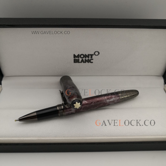 Copy Daniel Defoe Montblanc Rollerball Pen Black and Dark Red